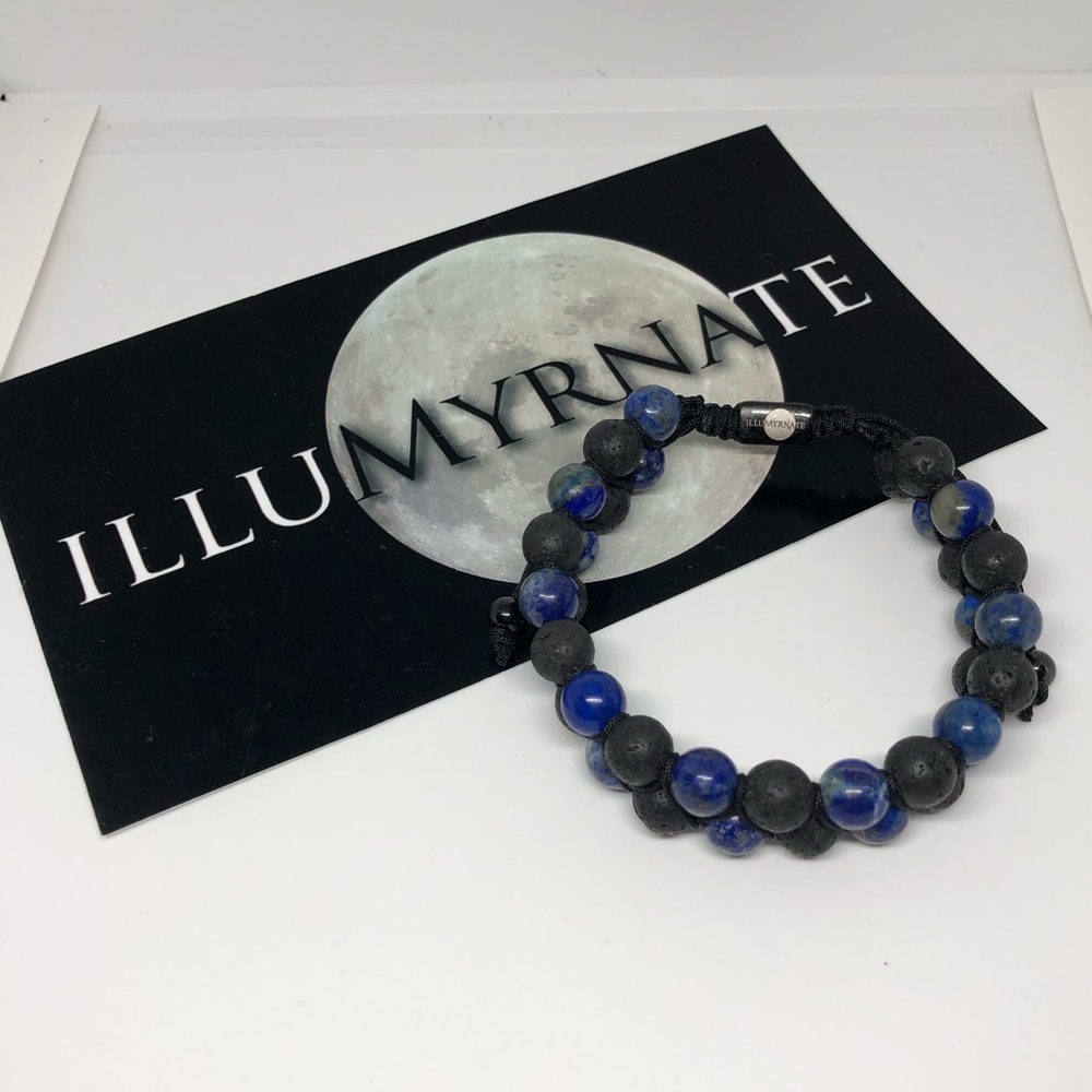 Natural Lapis Lazuli/Lava Gemstone Bracelet